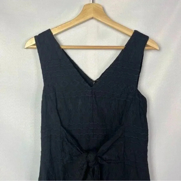 Rebecca Taylor Black Sleeveless Embroidered Gauze Dress 4 - Picture 4 of 4